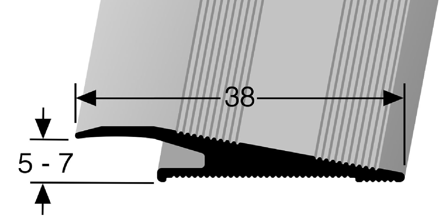 Rampen-Profile Silber f.Beläge bis700 B-38mm L-270cm