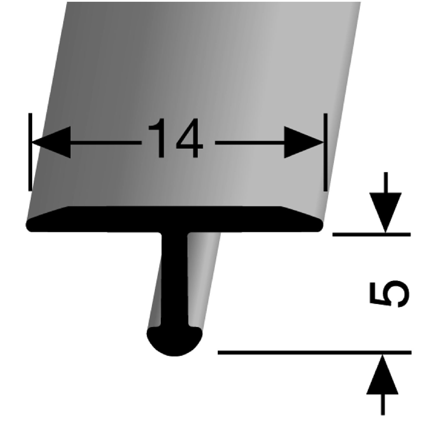 T-Profil Alu Elox. Edelstahl Optik 2,7 m fein geschl.