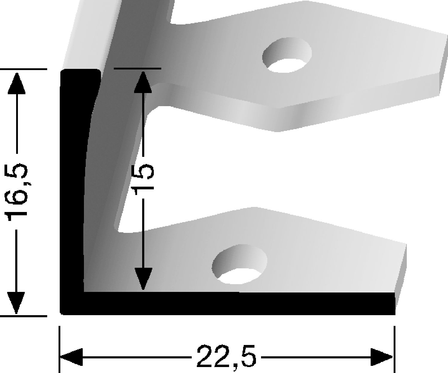 Biegeprofil Proangle Flex Alu L-250cm, H-15mm