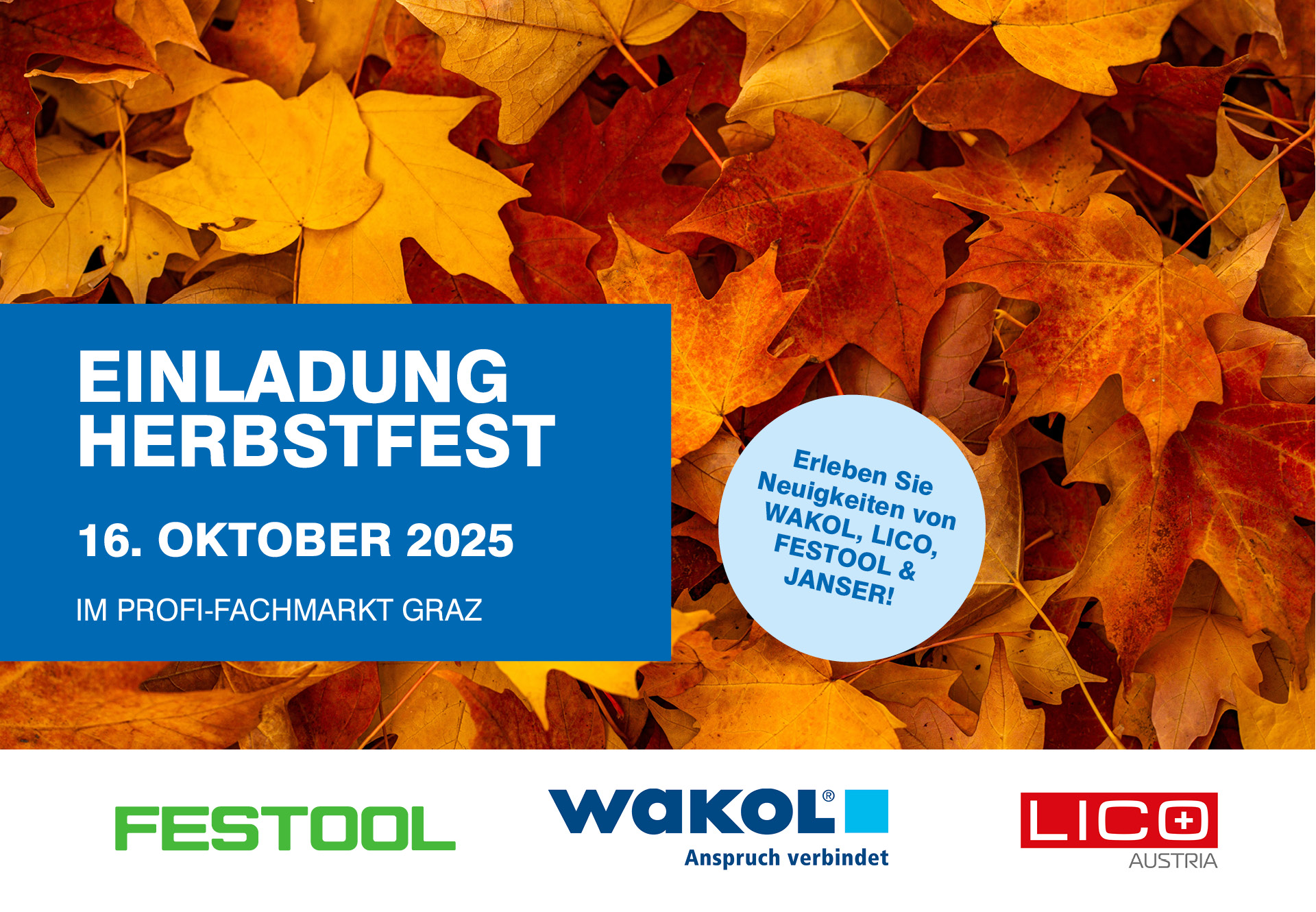 JANSER Herbstfest im Profi-Fachmarkt Graz | 16. Oktober 2025
